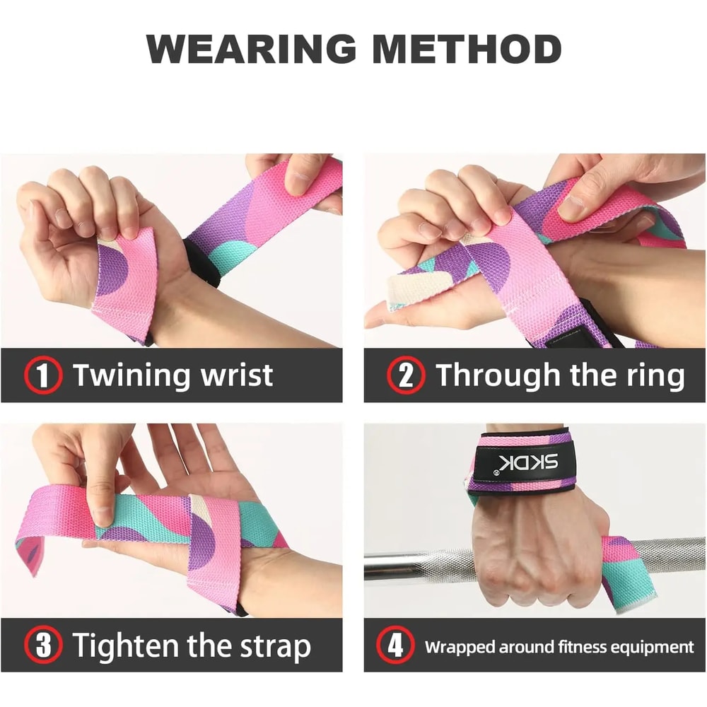 Adjustable Weightlifting Wrist Straps Non Slip Grip Support For Strength Training Gym Lifting 5