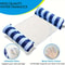 Foldable Inflatable Pool Float Chair with Net Backrest, Striped Beach Floating Lounge Chair
