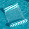 Foldable Inflatable Pool Float Chair with Net Backrest, Striped Beach Floating Lounge Chair