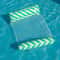 Foldable Inflatable Pool Float Chair with Net Backrest, Striped Beach Floating Lounge Chair