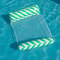 Foldable Inflatable Pool Float Chair with Net Backrest, Striped Beach Floating Lounge Chair