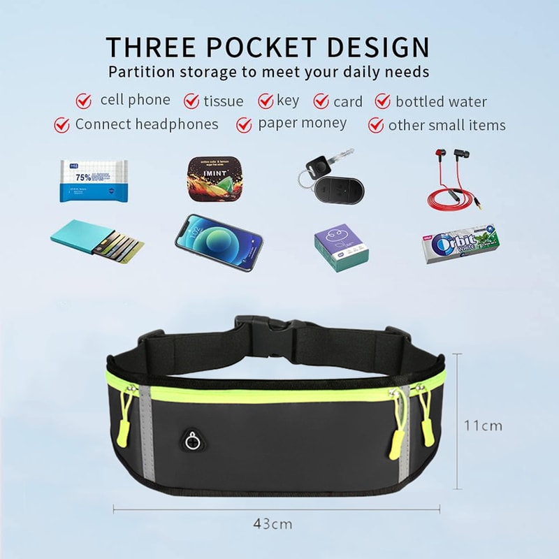UltraSlim Running Waist Bag Waterproof Phone Pouch Fitness Belt For Travel And Workouts 1