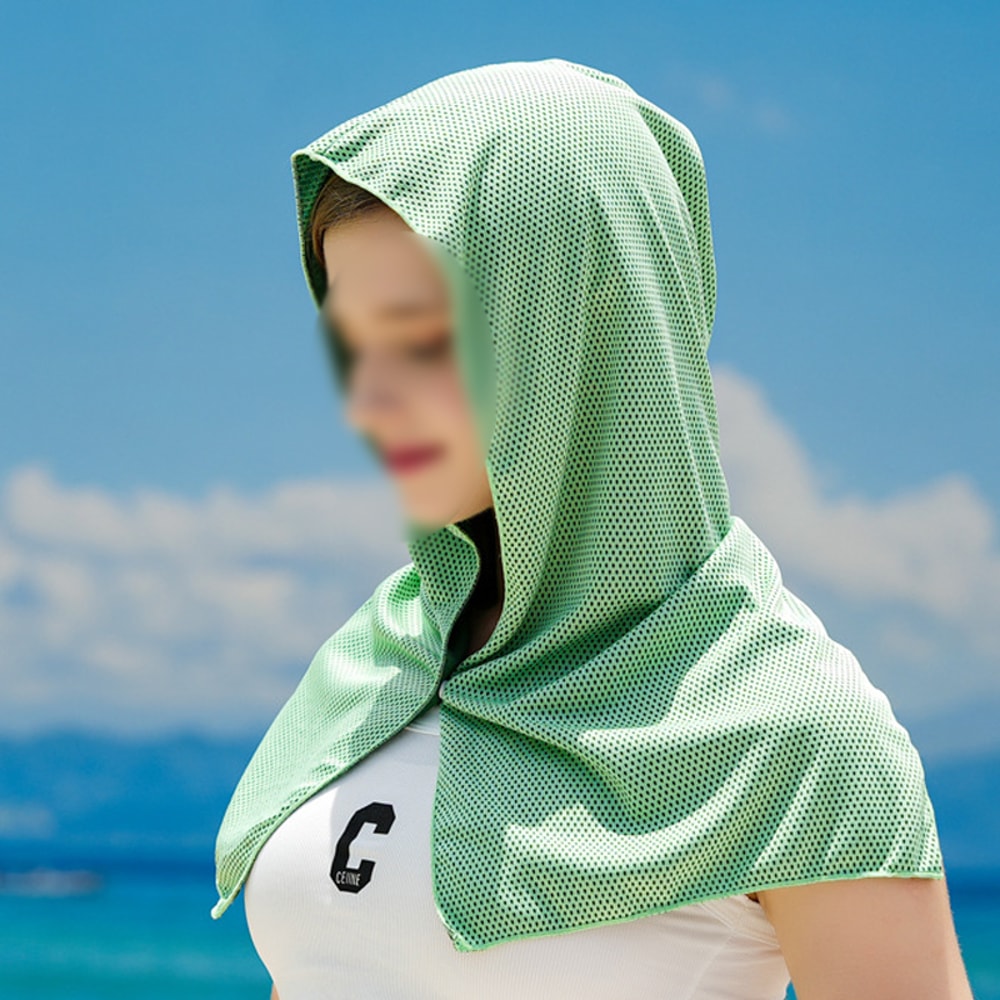 Cooling Hoodie Towel with UV Protection Quick Dry Sports Hooded Towel for Outdoor Fitness