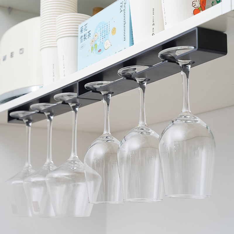 Under Cabinet Wine Glass Rack No Drill Hanging Holder For Stemware Storage 1