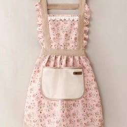 pink canvas kitchen apron for women breathable waterproof cute cooking & cleaning apron