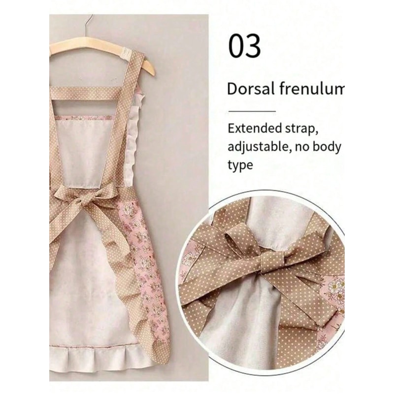 Pink Canvas Kitchen Apron for Women Breathable Waterproof Cute Cooking & Cleaning Apron