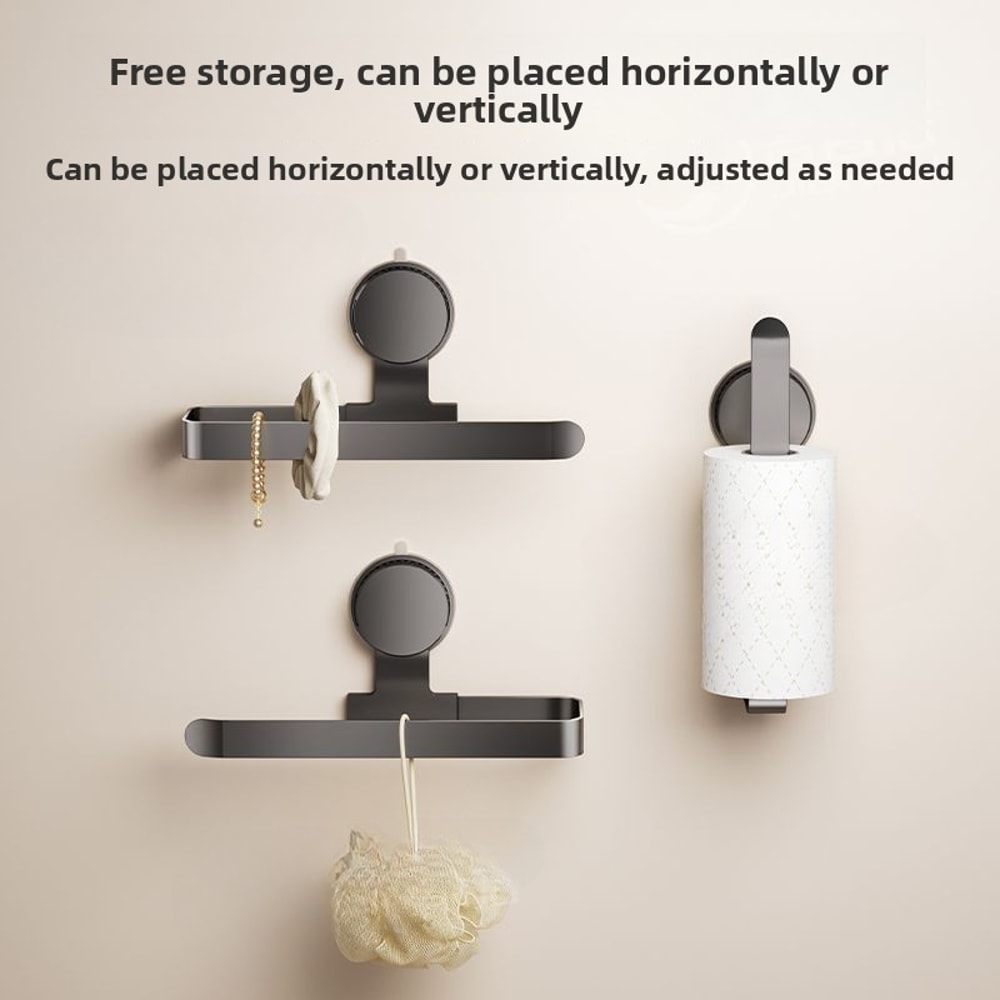 No Drill Wall Mounted Paper Towel Holder and Kitchen Storage Rack