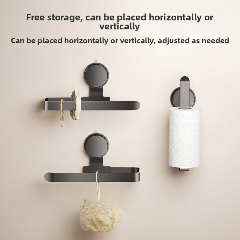 No Drill Wall Mounted Paper Towel Holder and Kitchen Storage Rack