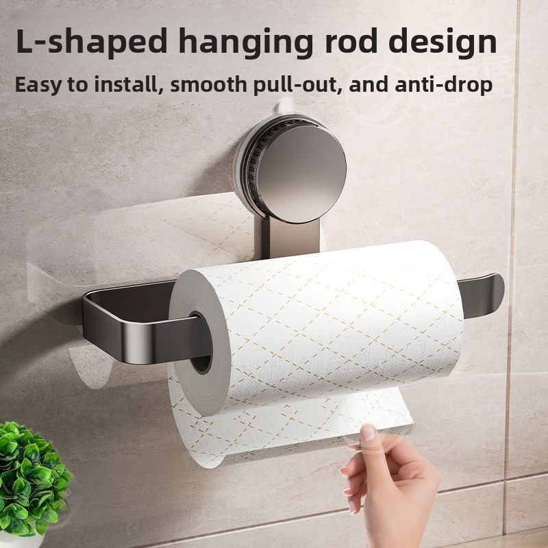 No Drill Wall Mounted Paper Towel Holder and Kitchen Storage Rack