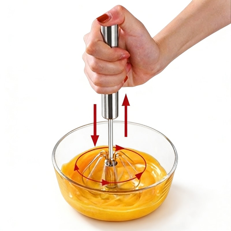 Speed Manual Hand Mixer for Effortless Batter, Eggs & Baby Food Prep