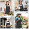 Pack Striped Kitchen Apron Set Adjustable Oil Resistant Unisex Work Aprons 2