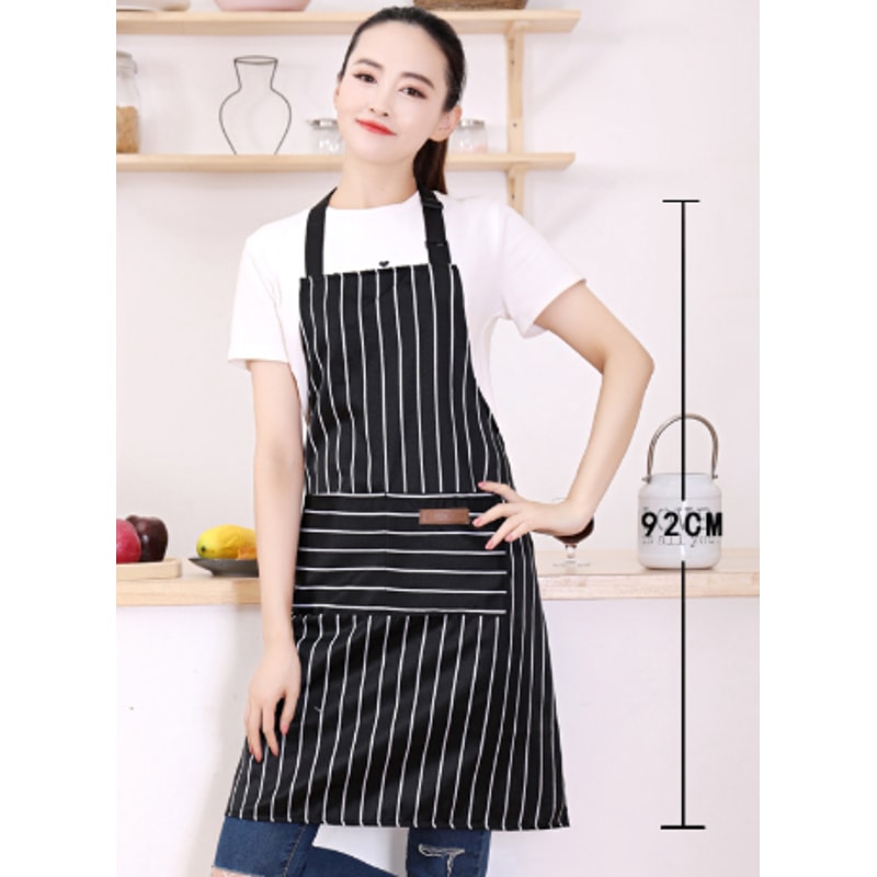 Pack Striped Kitchen Apron Set Adjustable Oil Resistant Unisex Work Aprons 5