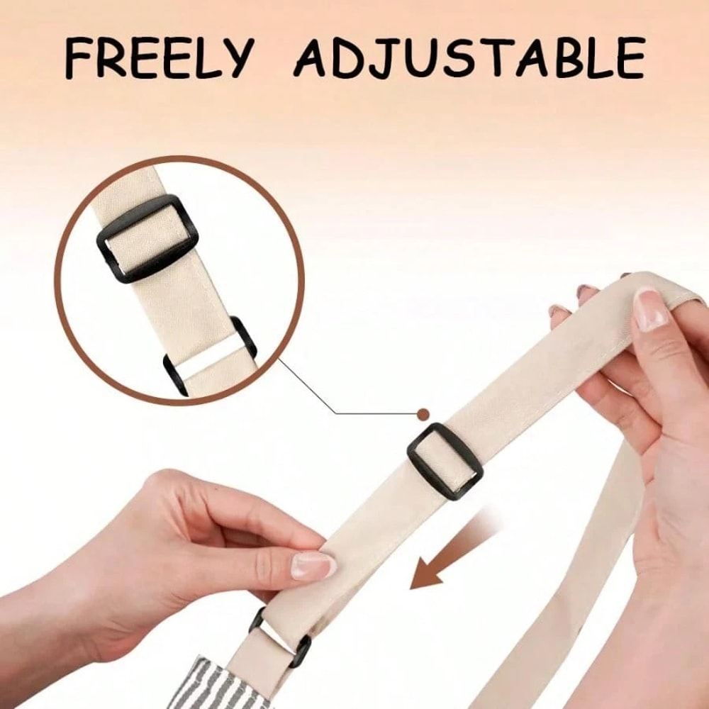 Pack Striped Kitchen Apron Set Adjustable Oil Resistant Unisex Work Aprons 4