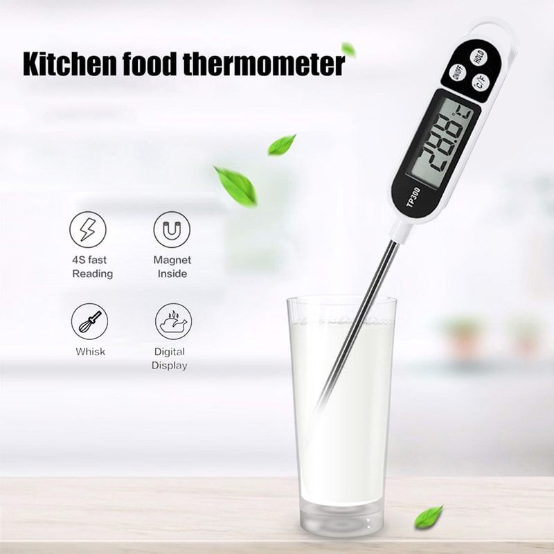 High Accuracy Instant Read Meat Thermometer with LCD for BBQ Cooking and Milk