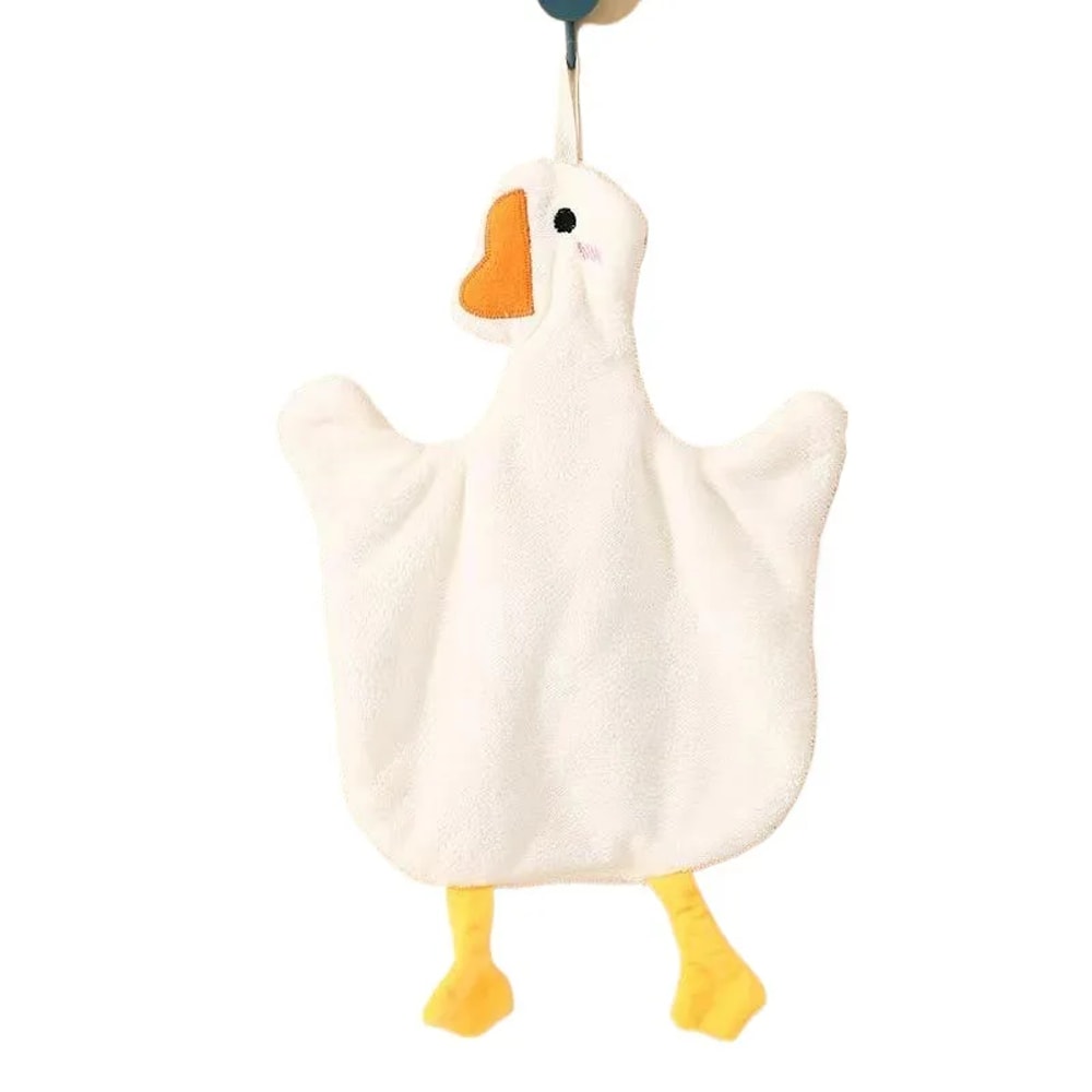 Cute Duck Hanging Microfiber Towel for Kitchen & Bathroom | Soft Absorbent Kids Cartoon Hand Towel