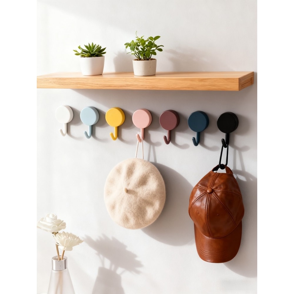 Mini Adhesive Hooks Pack Space Saving Wall Hooks No Drill Multi Purpose Hangers