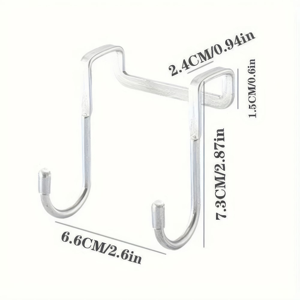 Stainless Steel Over Door Hook Rack with Heavy Duty Double Hooks for Kitchen and Bathroom