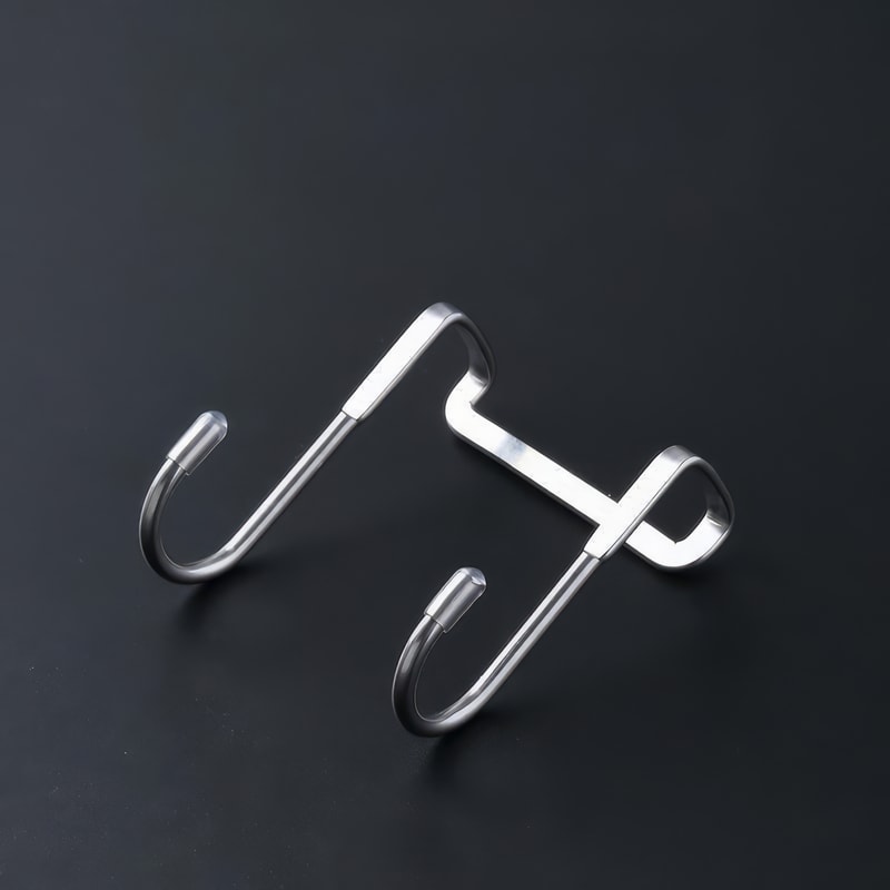 Stainless Steel Over Door Hook Rack with Heavy Duty Double Hooks for Kitchen and Bathroom