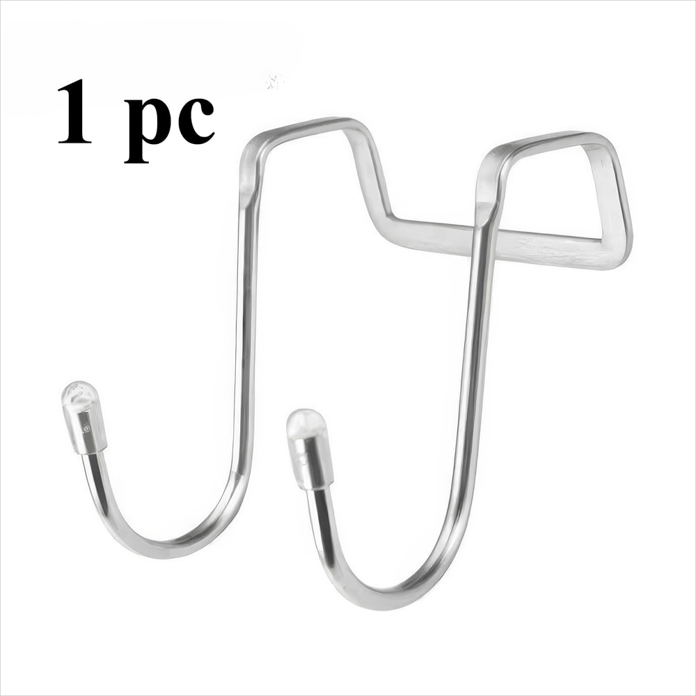 Stainless Steel Over Door Hook Rack with Heavy Duty Double Hooks for Kitchen and Bathroom