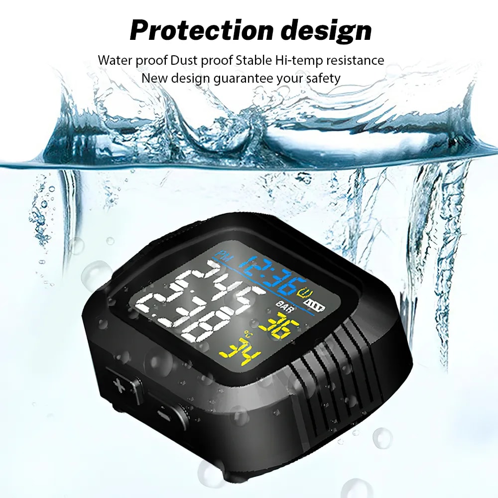 RideGuard Motorcycle TPMS Wireless Tire Pressure & Temperature Monitoring System