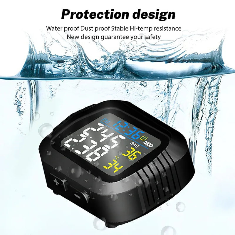 RideGuard Motorcycle TPMS Wireless Tire Pressure & Temperature Monitoring System