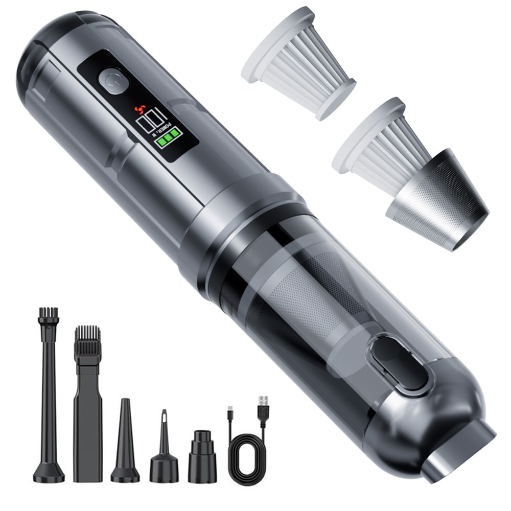 Cordless Car Vacuum Cleaner with Air Duster & Brushless Motor