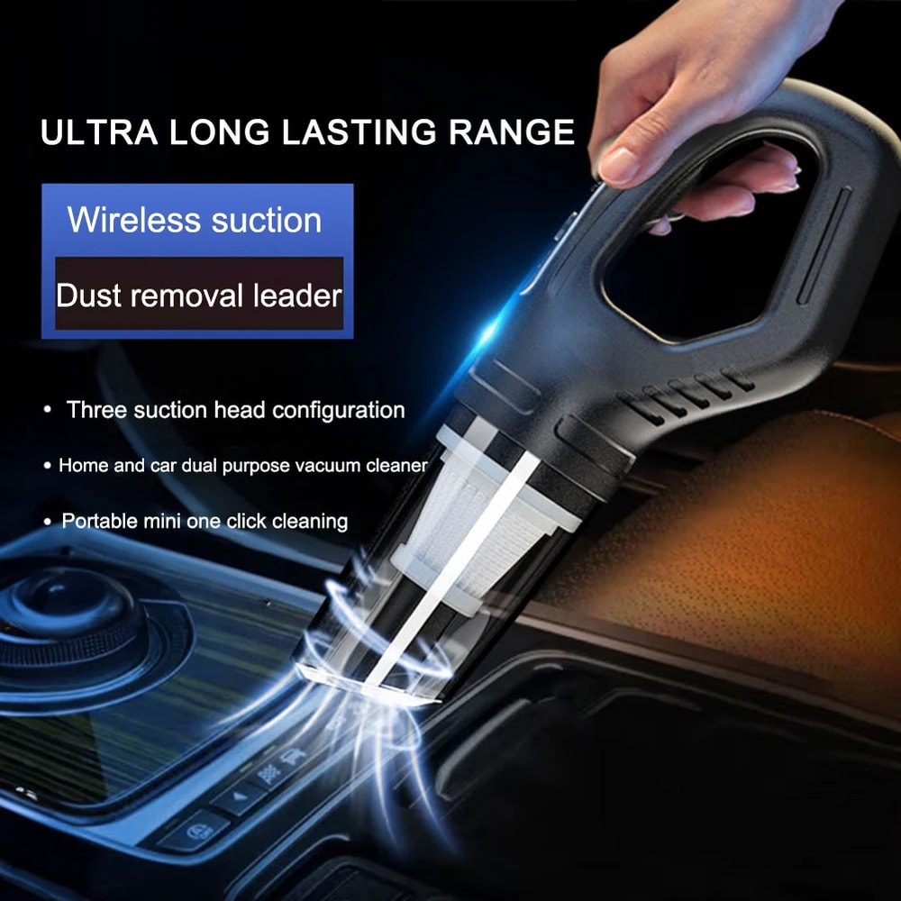 Cordless Car Vacuum Cleaner with USB Charging for Car, Home & Pet Hair Cleaning