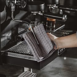 premium barista towel for coffee machine cleaning and spill control