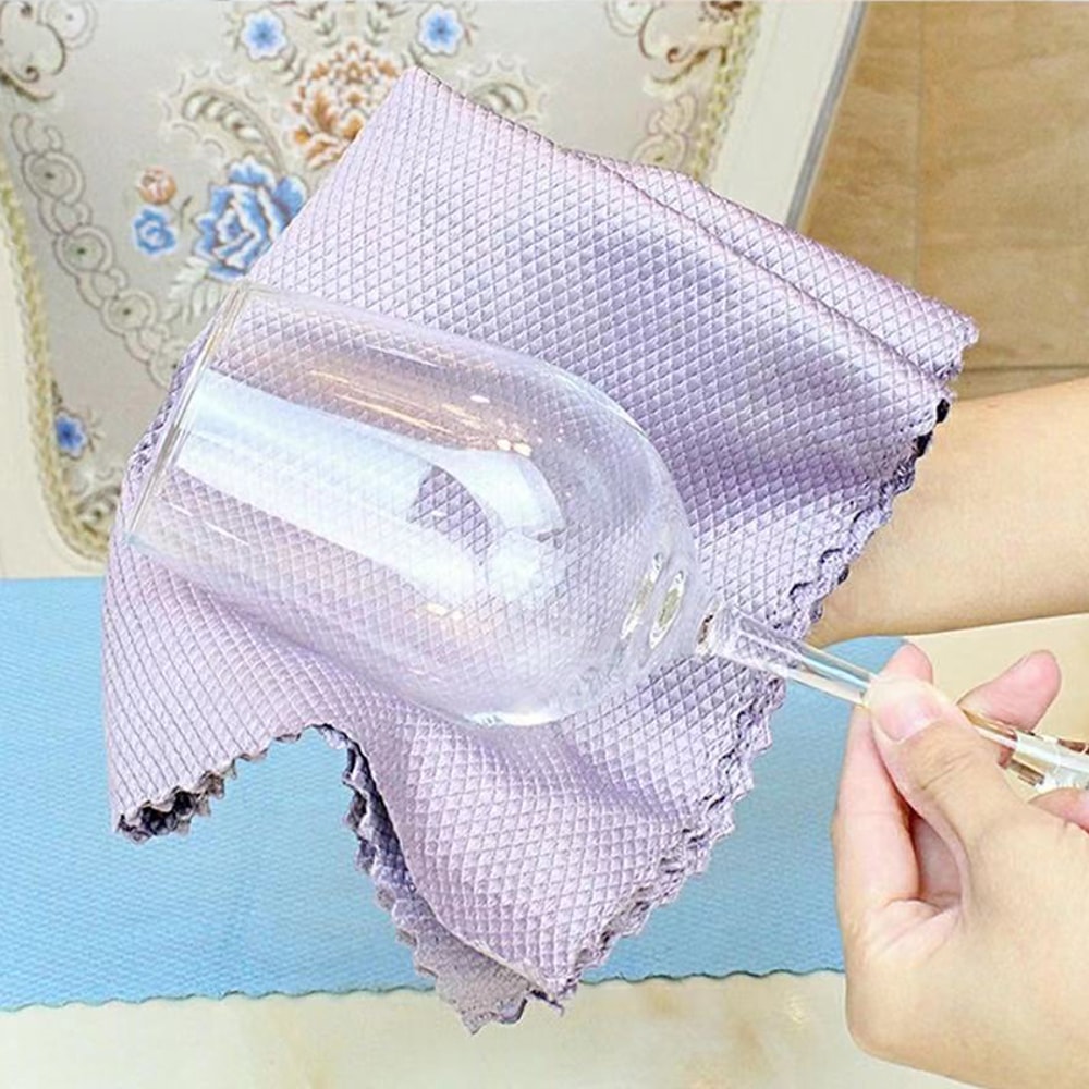 Ultra Absorbent Microfiber Cleaning Cloth Set for Kitchen, Glass & Grease Free Shine