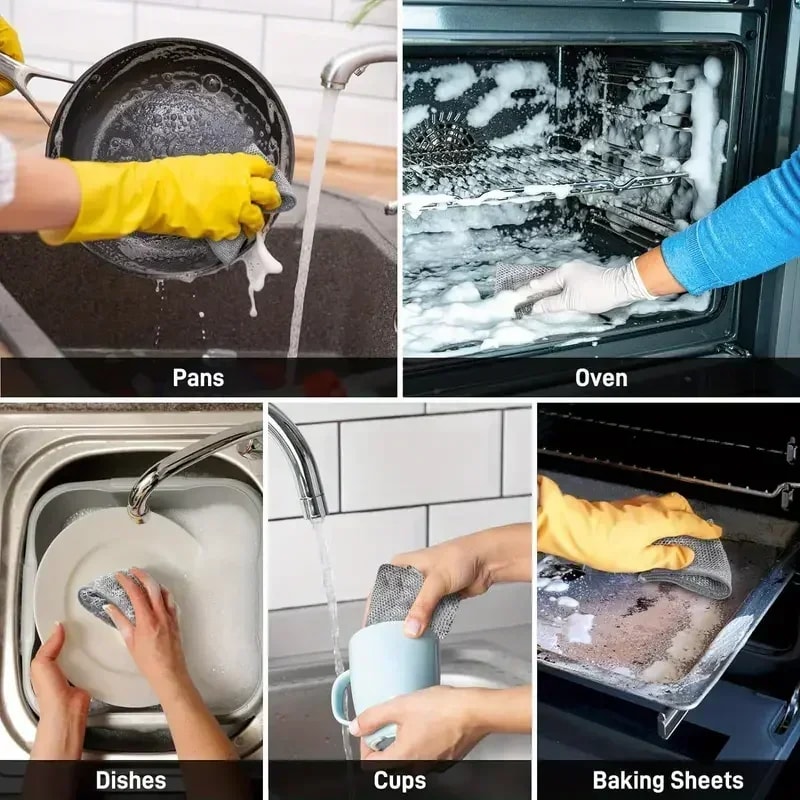 SilverSpark Microfiber Scrub Dishcloth For Kitchen Cleaning 5