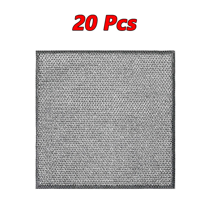 Silver Scrub Microfiber Kitchen Cloth Set For Dishes Pots Grease Cleaning 7