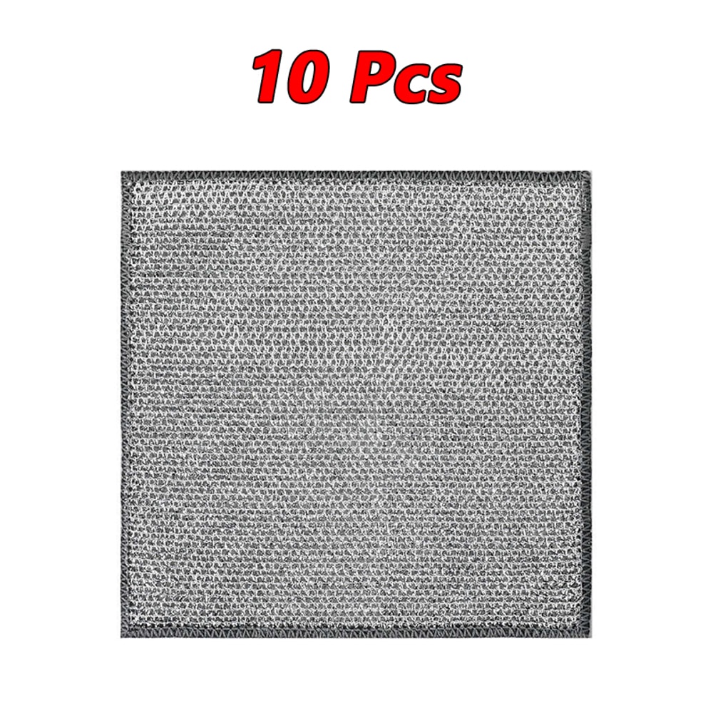 Silver Scrub Microfiber Kitchen Cloth Set For Dishes Pots Grease Cleaning 6