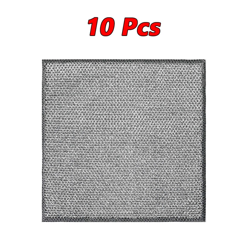 Silver Scrub Microfiber Kitchen Cloth Set For Dishes Pots Grease Cleaning 6