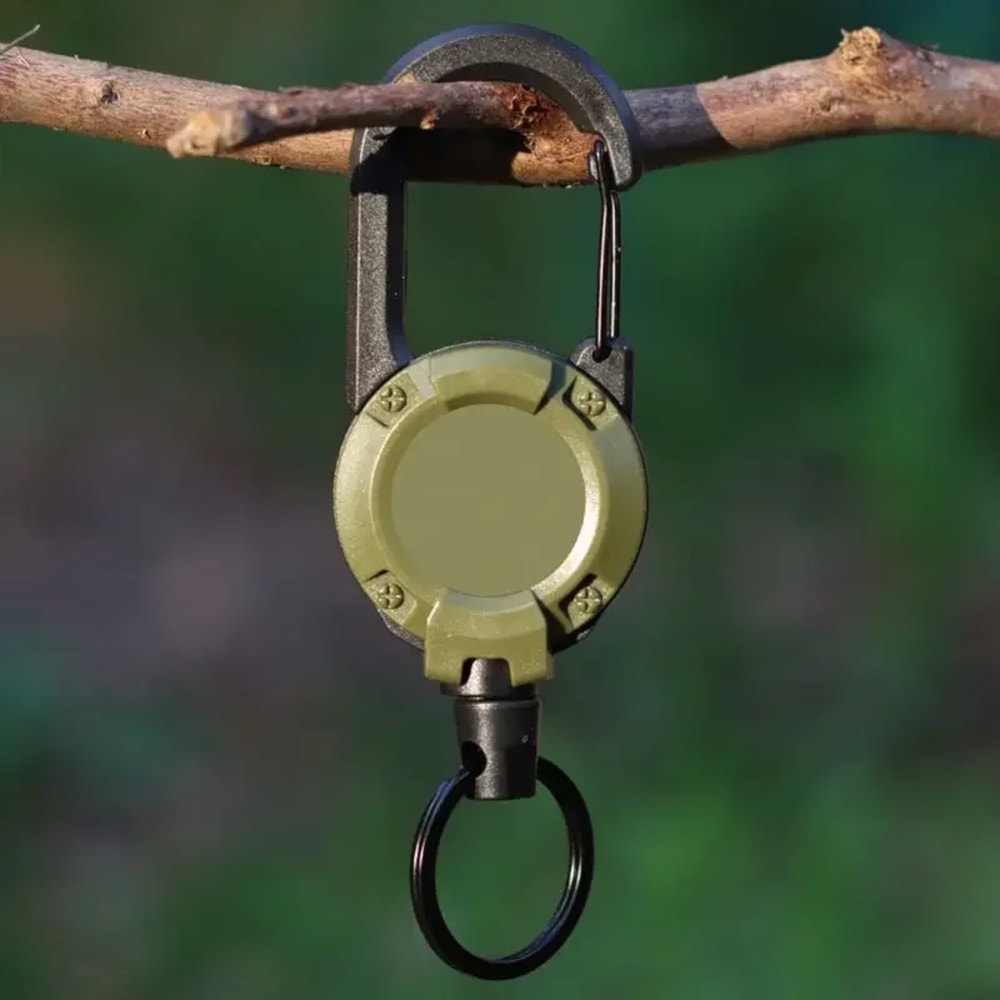 Heavy Duty Retractable Badge Reel With Carabiner Key Holder For Work Outdoor Use 3