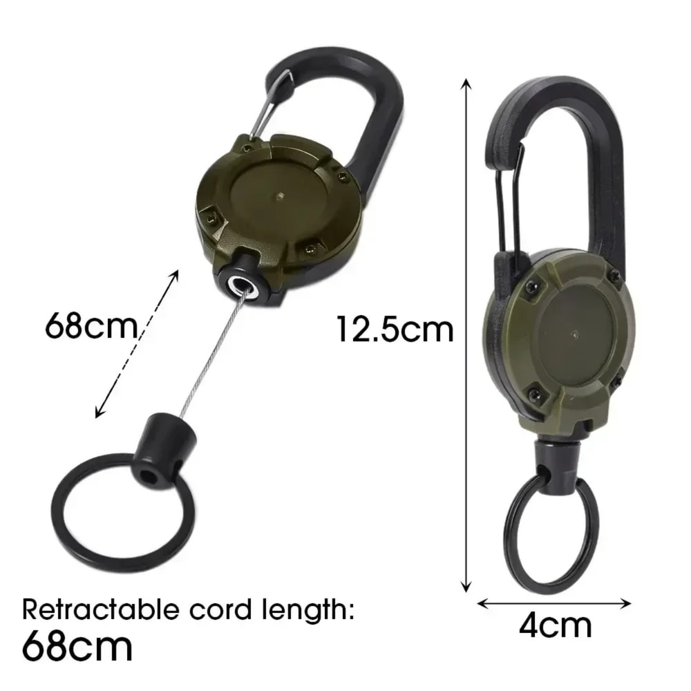 Heavy Duty Retractable Badge Reel With Carabiner Key Holder For Work Outdoor Use 5