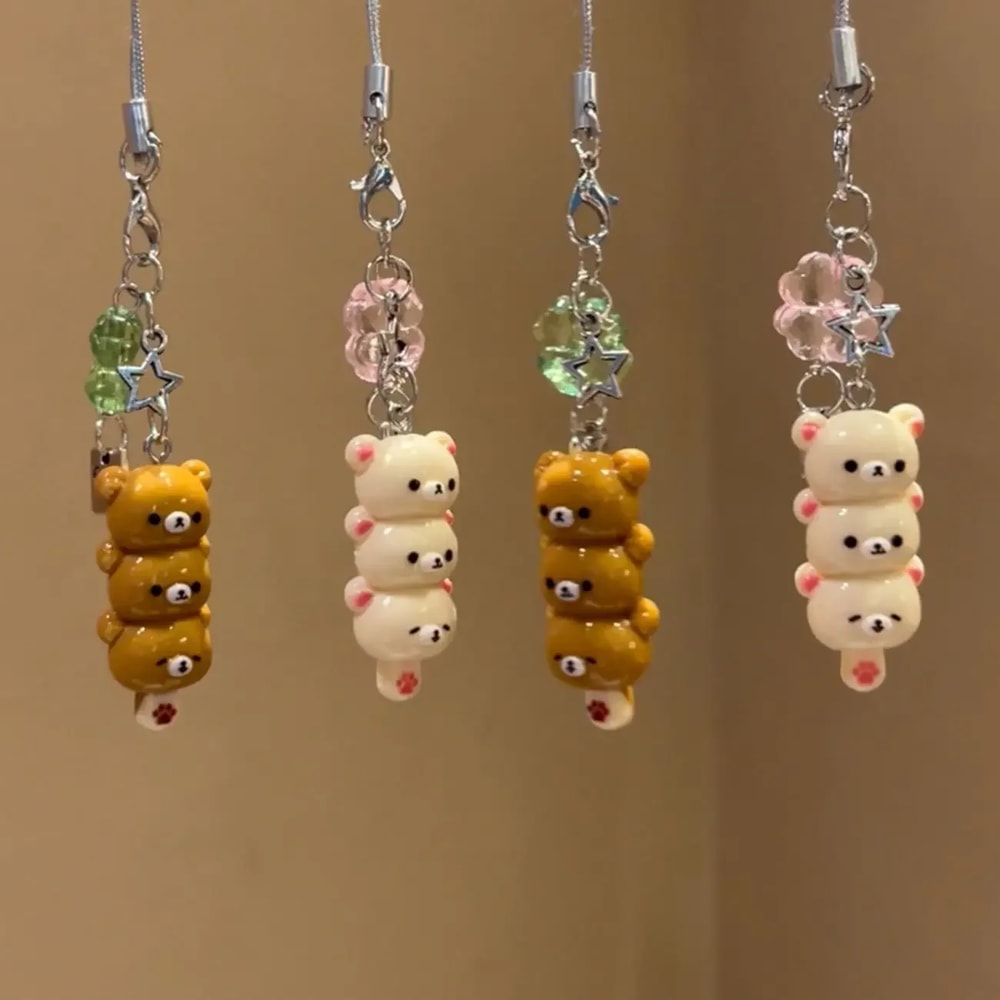 Kawaii Bear Phone Charm Keychain For IPhone AirPods Bags 0