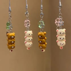 kawaii bear phone charm keychain for iphone, airpods & bags