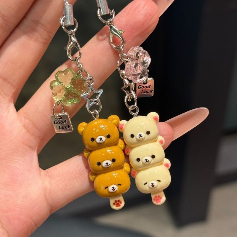 Kawaii Bear Phone Charm Keychain For IPhone AirPods Bags 1