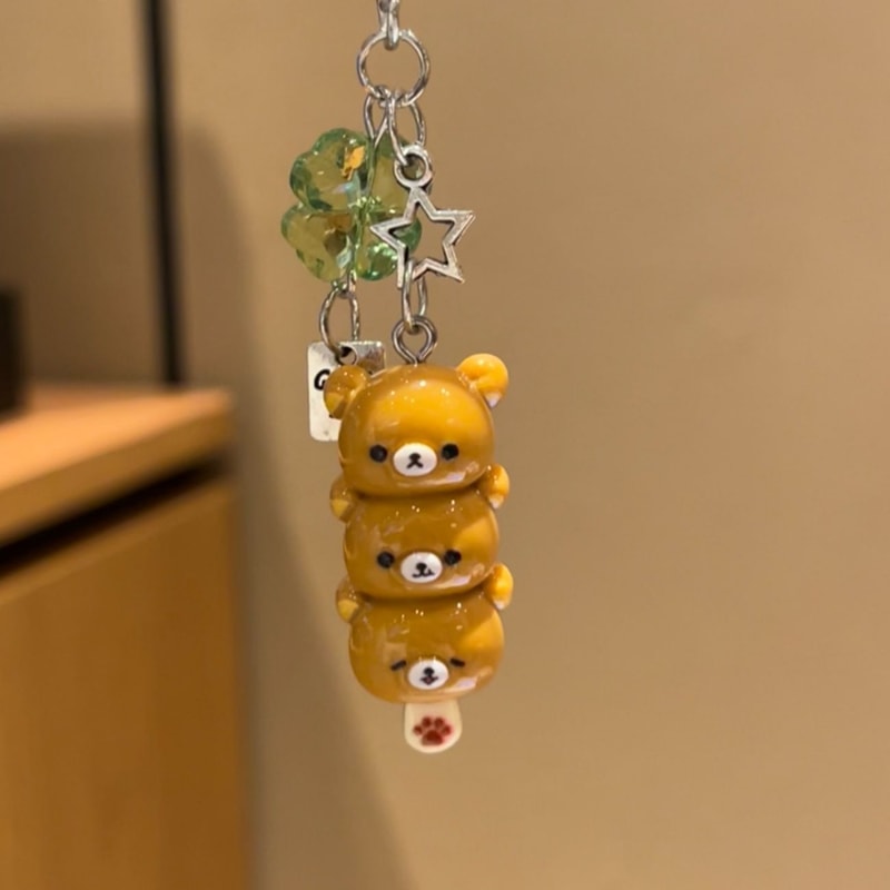 Kawaii Bear Phone Charm Keychain For IPhone AirPods Bags 6