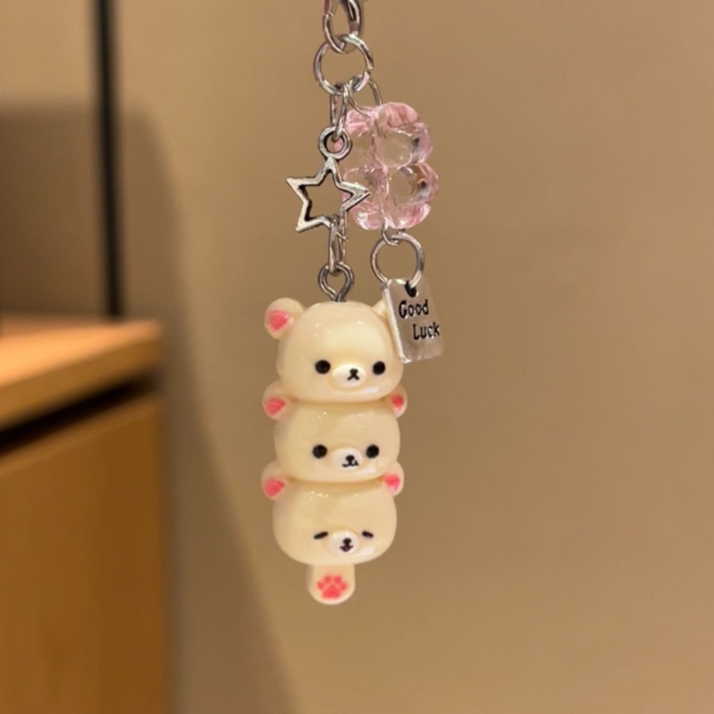 Kawaii Bear Phone Charm Keychain For IPhone AirPods Bags 7