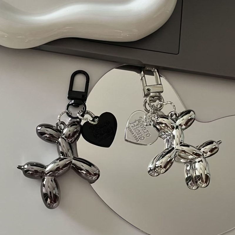 Balloon Dog Keychain Charm For Bags Cars Everyday Accessories 0