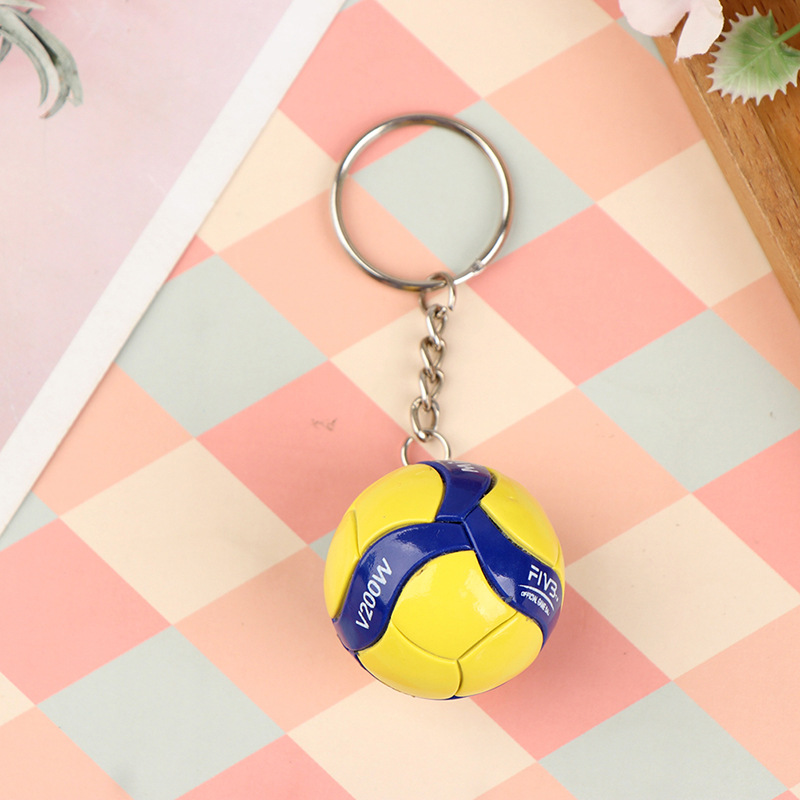 Mini Volleyball Keychain PVC Sports Ball Charm For Athletes Coaches Team Gifts 0