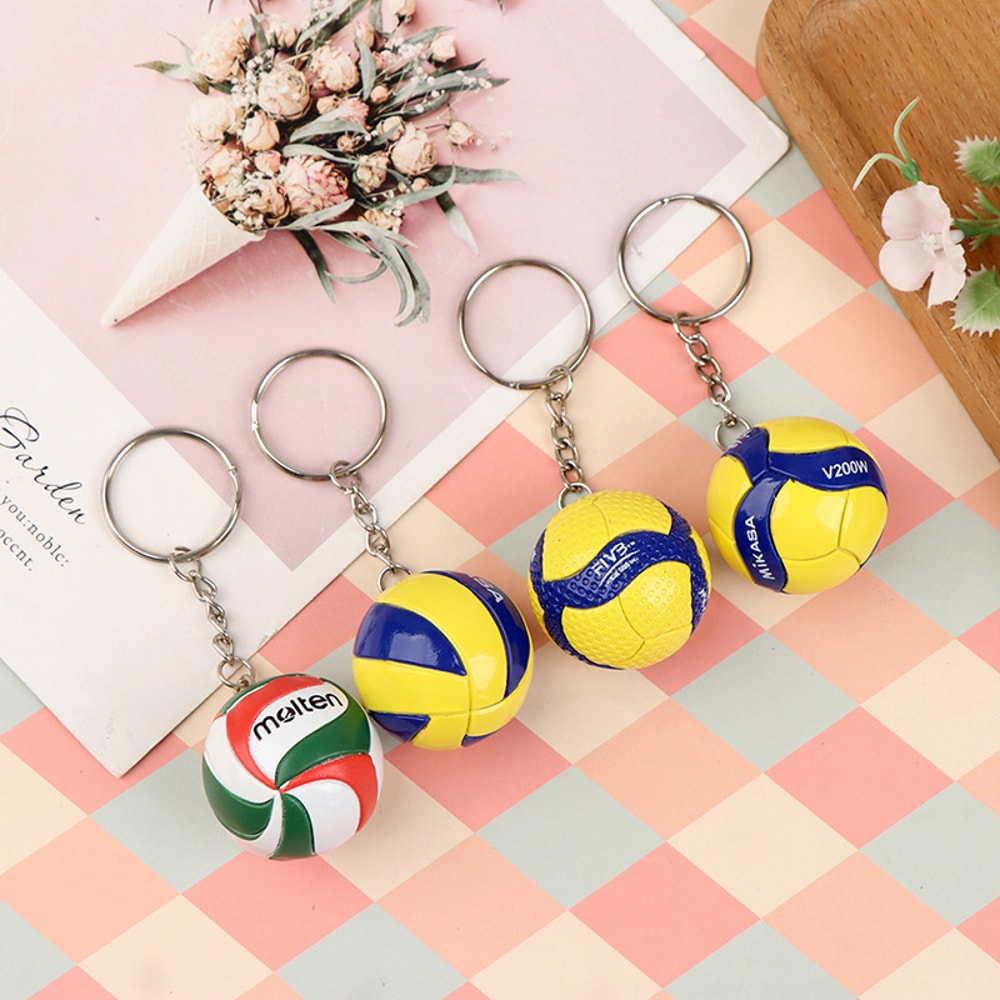 Mini Volleyball Keychain PVC Sports Ball Charm For Athletes Coaches Team Gifts 1