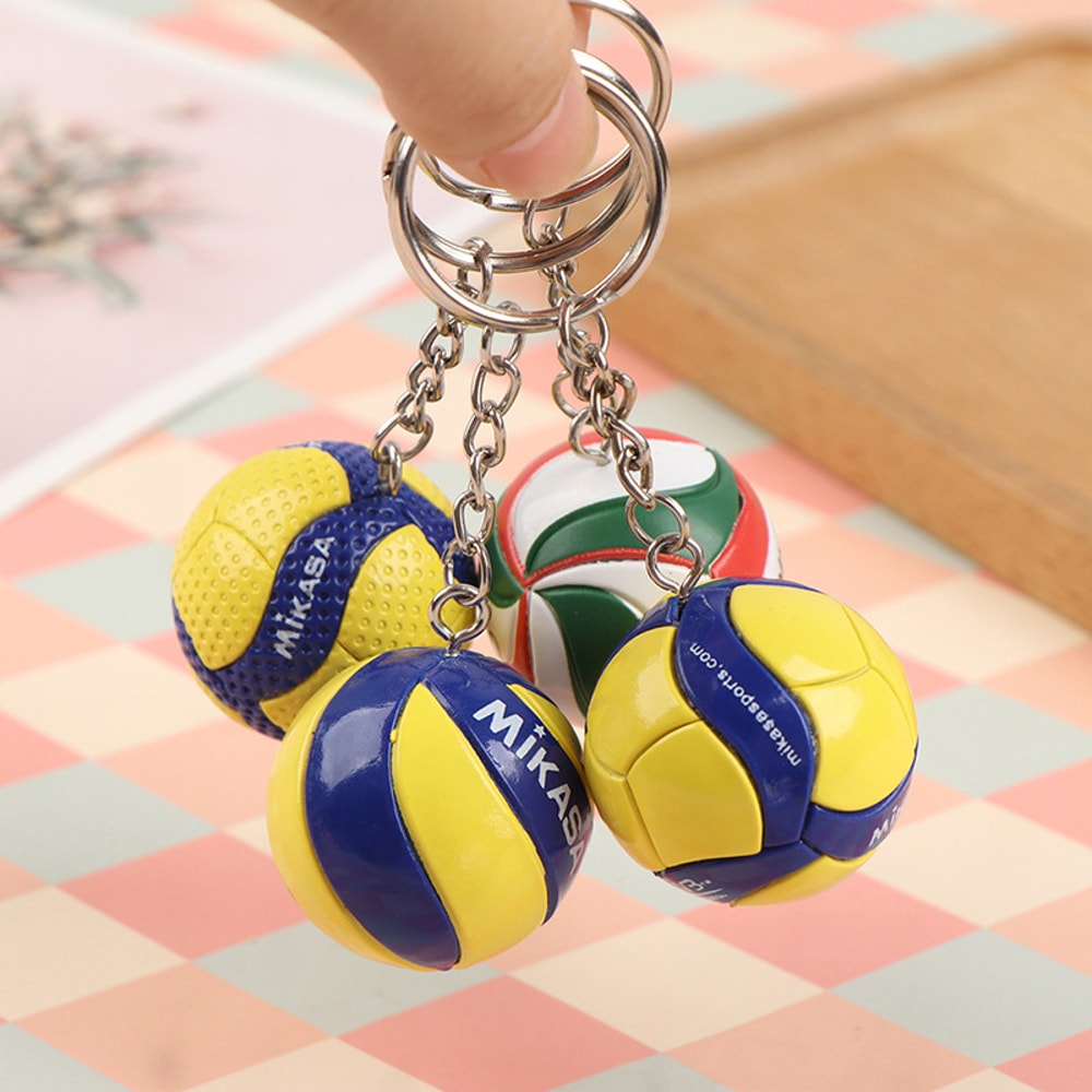 Mini Volleyball Keychain PVC Sports Ball Charm For Athletes Coaches Team Gifts 4