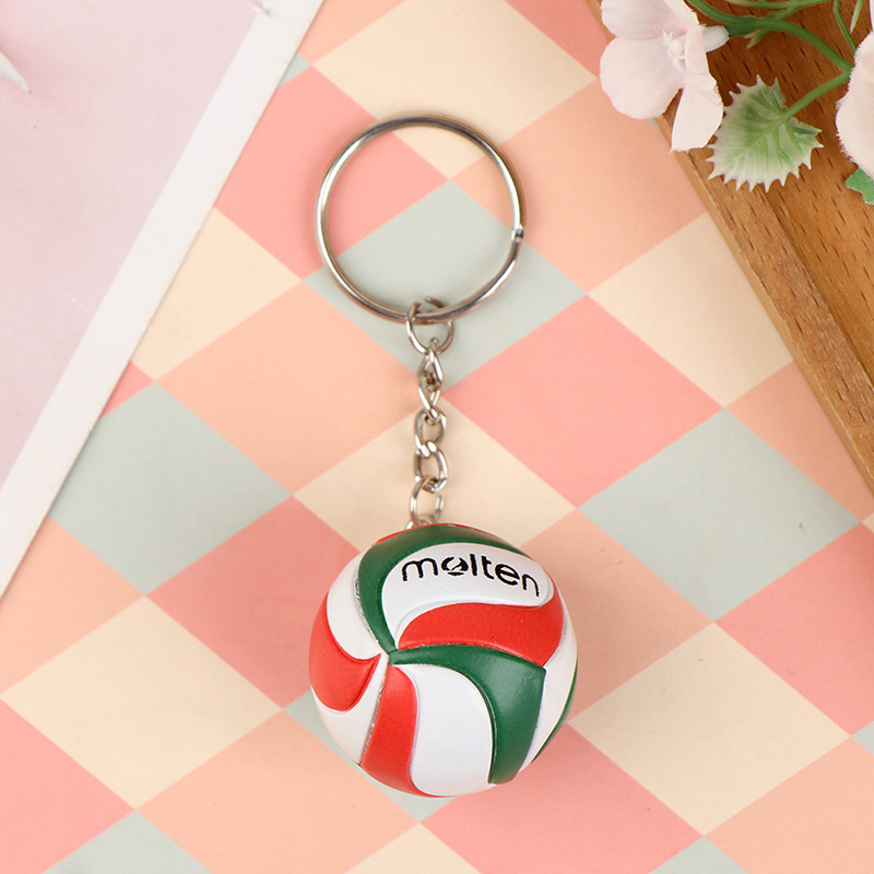 Mini Volleyball Keychain PVC Sports Ball Charm For Athletes Coaches Team Gifts 7