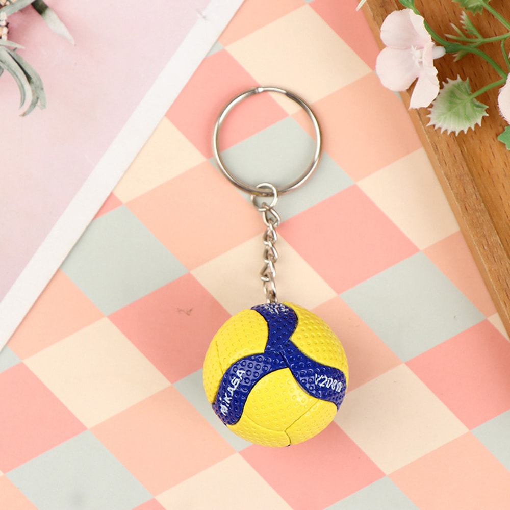 Mini Volleyball Keychain PVC Sports Ball Charm For Athletes Coaches Team Gifts 9