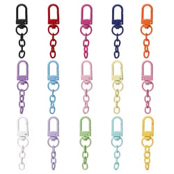 colorful lobster clasp keychains set with chains for diy jewelry, bag charms & key rings