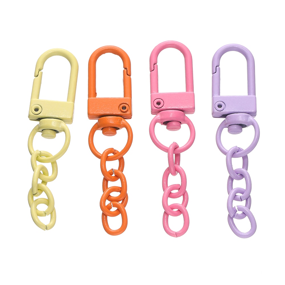 Colorful Lobster Clasp Keychains Set With Chains For DIY Jewelry Bag Charms Key Rings 2
