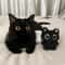 Big Eyed Plush Kitten Keychain Cute Black Cat Backpack Charm