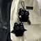 Big Eyed Plush Kitten Keychain Cute Black Cat Backpack Charm